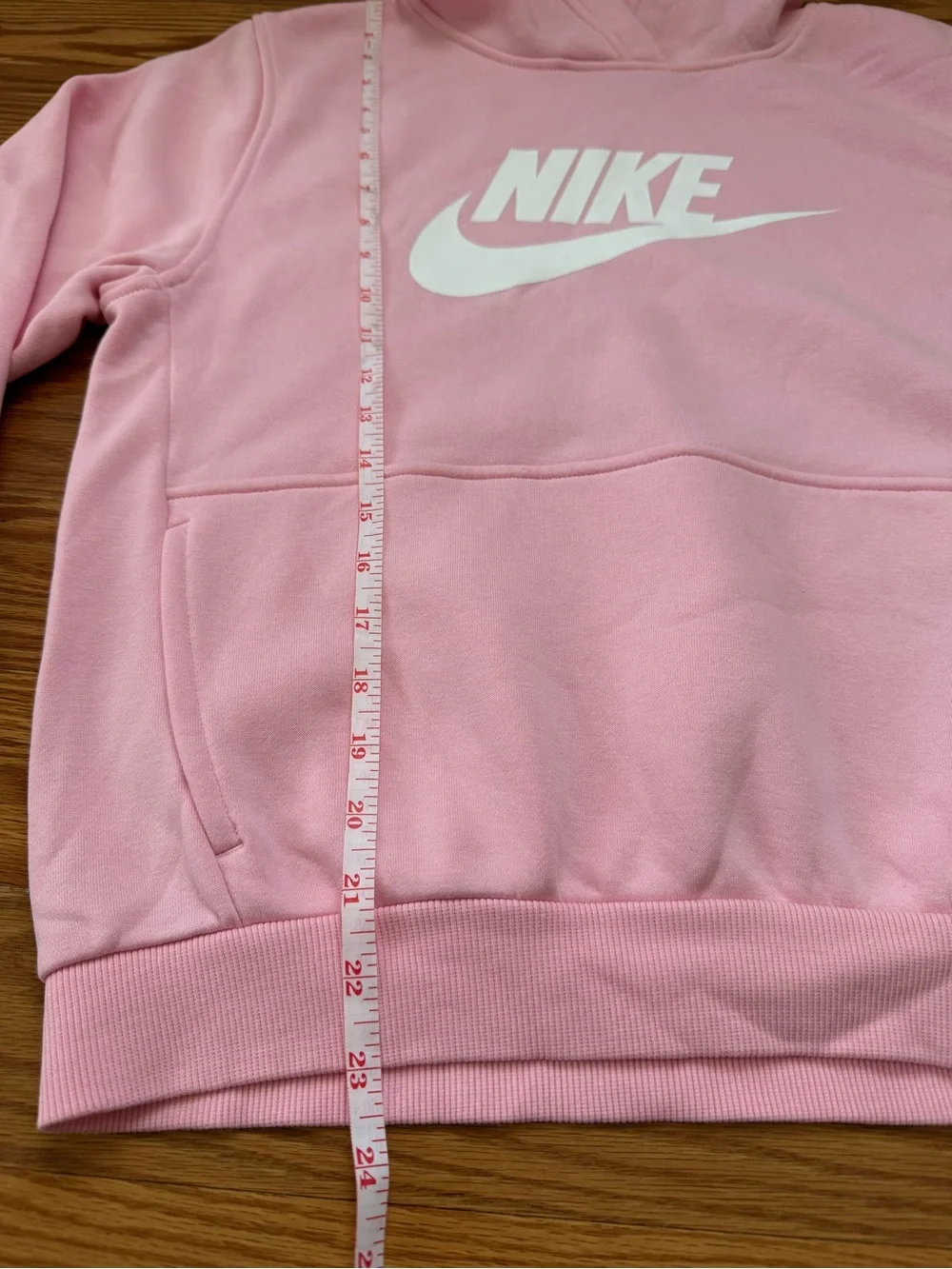 Girls Nike Light Pink Hoodie with White Logo Size XL